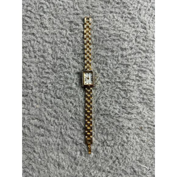EJ Gold Tone Rhinestone Quartz Women's Wrist Watch Bracelet Band - Picture 1 of 9